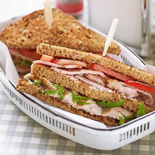 Healthier club sandwiches